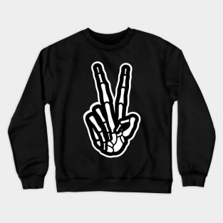 Skeleton Hand Peace Sign Crewneck Sweatshirt